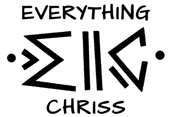 Black text and symbols on a white background with 'Everything chriss' text.